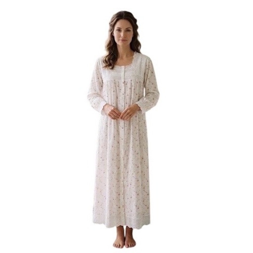 The 1 for U Henrietta Vintage Rose Cotton Nightgown‎ Eyelet Lace Victorian XXXL
